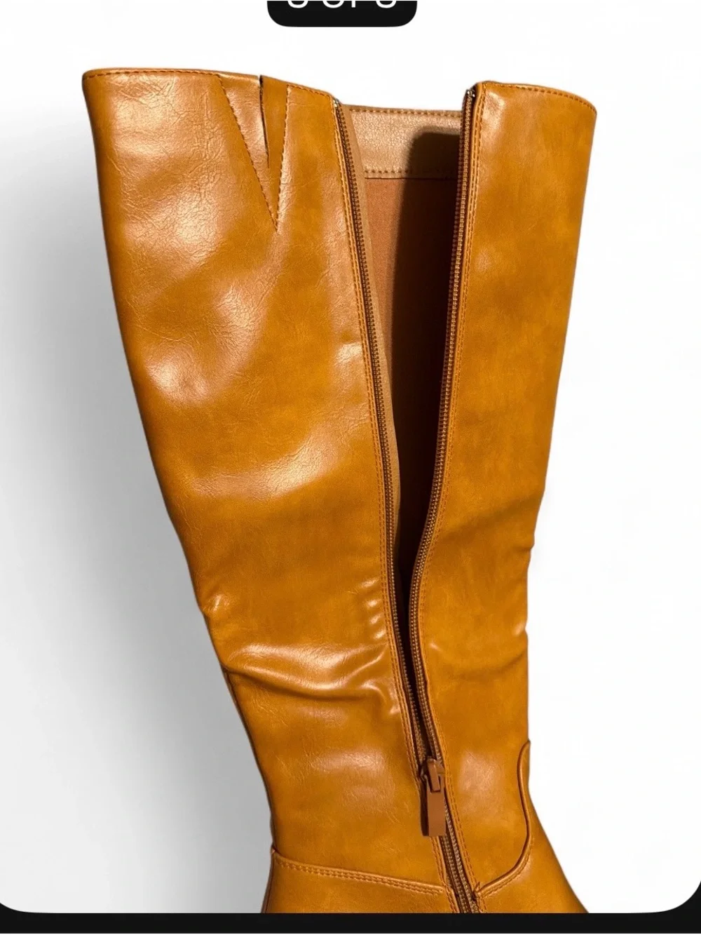 NEW Women's Over-the-Knee Leather Boots in Cognac Brown size 39 US=8-8.5